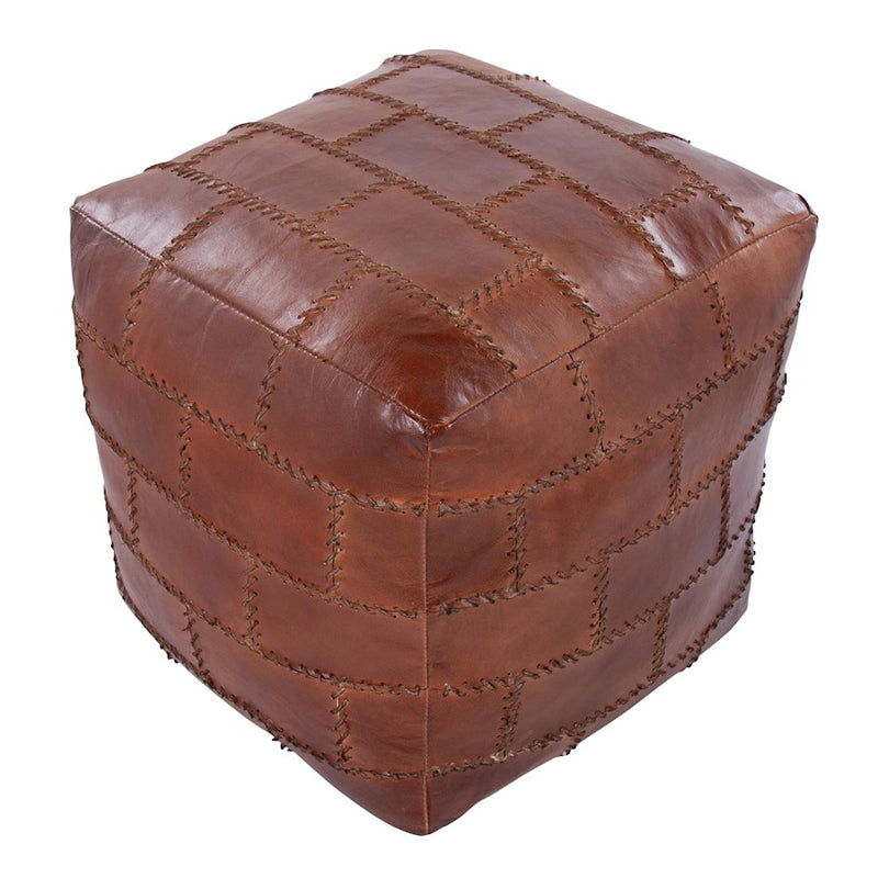 LumiSource Cobbler Pouf, Espresso Leather