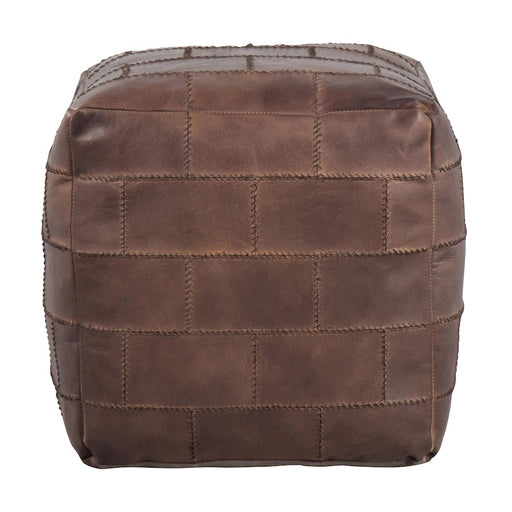 LumiSource Cobbler Pouf, Grey Leather