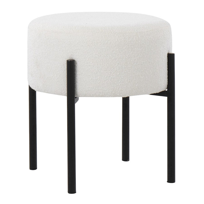 LumiSource Daniella Ottoman in Black Metal/Cream Fabric - OT-DANIELLARNDBKCR