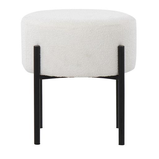 LumiSource Daniella Ottoman in Black Metal/Cream Fabric
