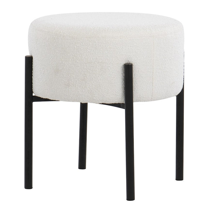 LumiSource Daniella Ottoman in Black Metal/Cream Fabric