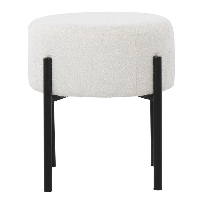 LumiSource Daniella Ottoman in Black Metal/Cream Fabric