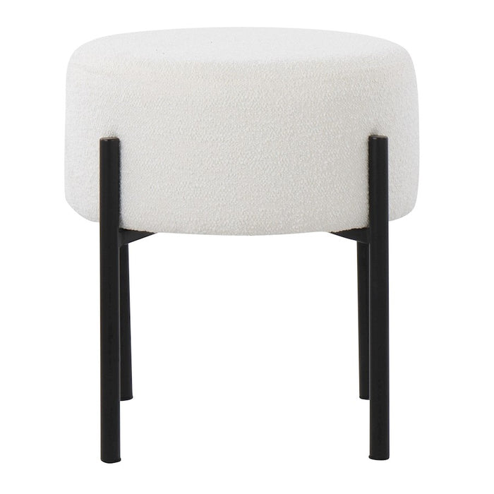 LumiSource Daniella Ottoman in Black Metal/Cream Fabric