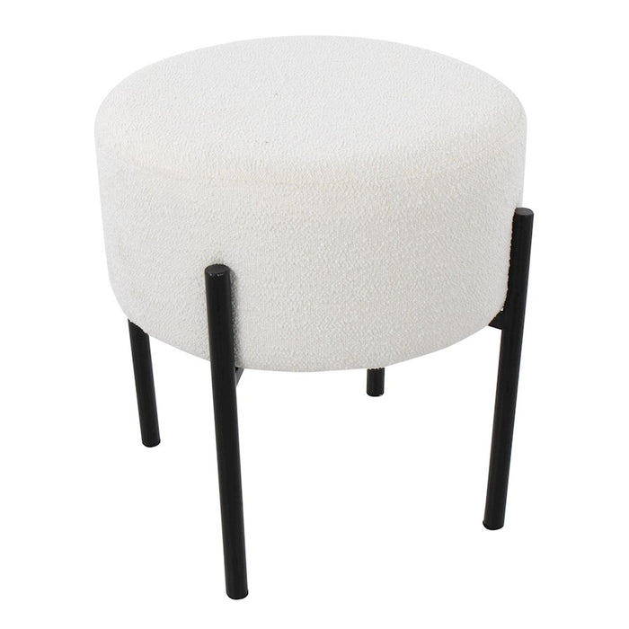 LumiSource Daniella Ottoman in Black Metal/Cream Fabric