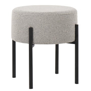 LumiSource Daniella Ottoman, Black Metal/Light Grey Fabric - OT-DANIELLARNDBKLGY