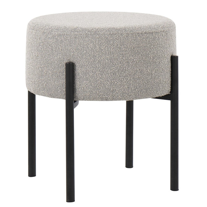 LumiSource Daniella Ottoman, Black Metal/Light Grey Fabric - OT-DANIELLARNDBKLGY