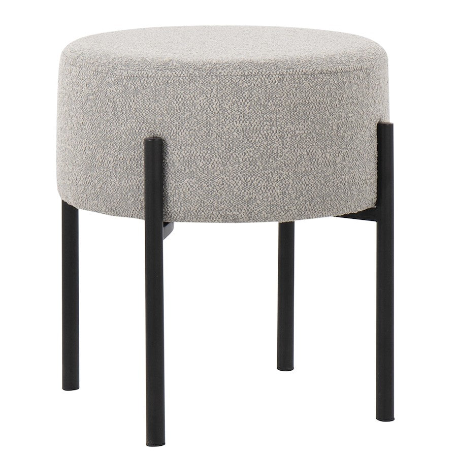 LumiSource Daniella Ottoman, Black Metal/Light Grey Fabric - OT-DANIELLARNDBKLGY