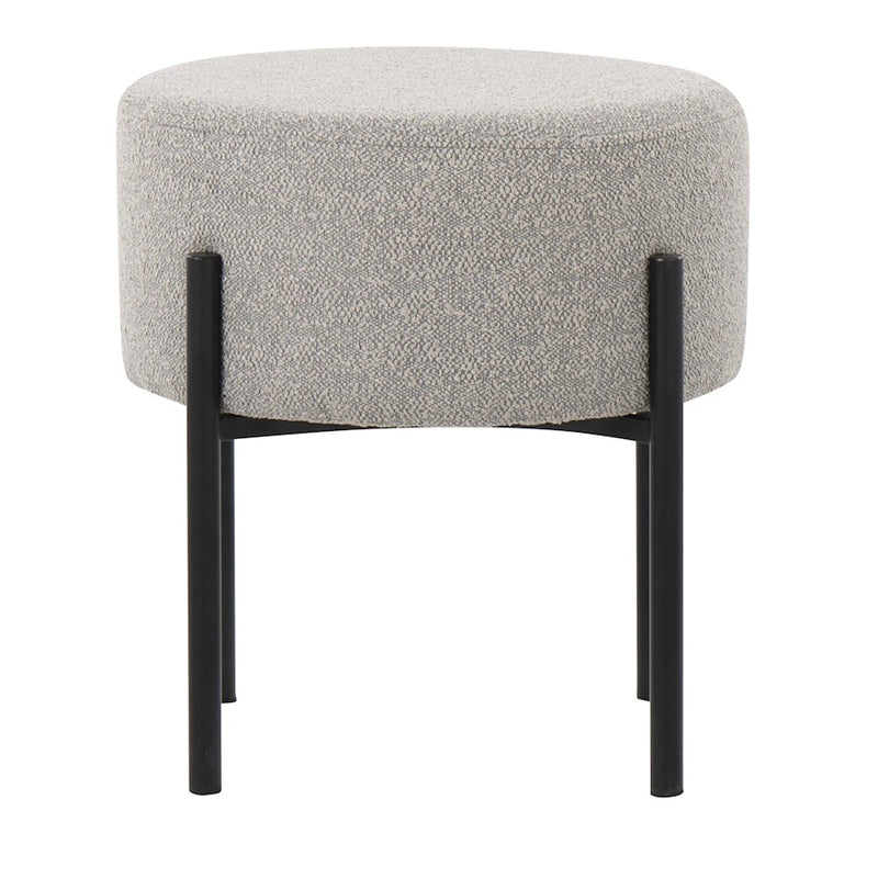 LumiSource Daniella Ottoman, Black Metal/Light Grey Fabric