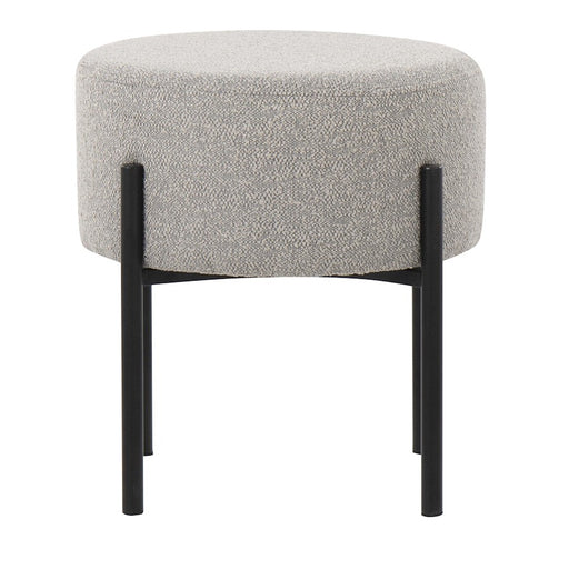 LumiSource Daniella Ottoman, Black Metal/Light Grey Fabric