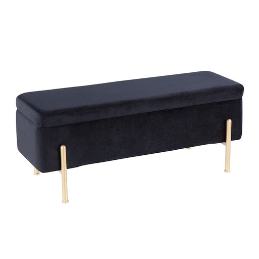 LumiSource Daniella Storage Bench, Gold/Black - OT-DANIELLASTORAUVBK
