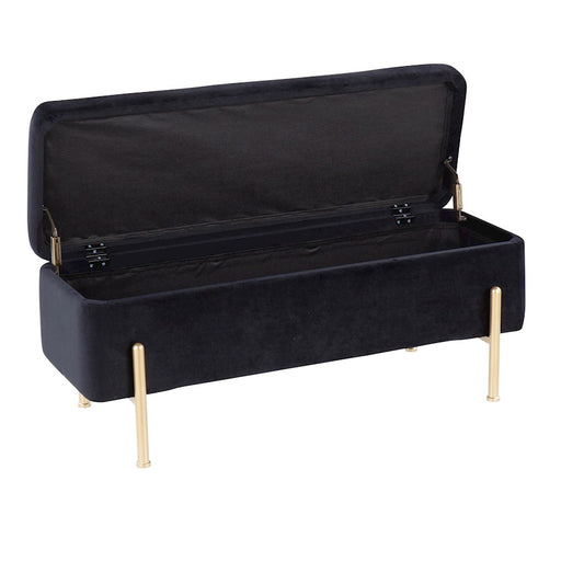 LumiSource Daniella Storage Bench, Gold/Black