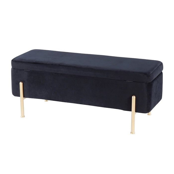 LumiSource Daniella Storage Bench, Gold/Black