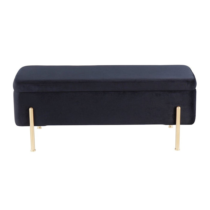 LumiSource Daniella Storage Bench, Gold/Black
