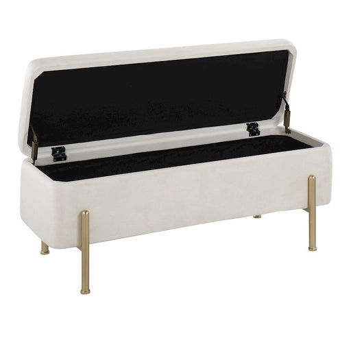 LumiSource Daniella Storage Bench, Gold/Cream