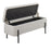 LumiSource Daniella Storage Bench, Black Steel/Cream