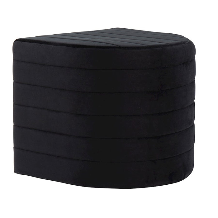 LumiSource Demi Ottoman in Black Velvet - OT-DEMIVBK