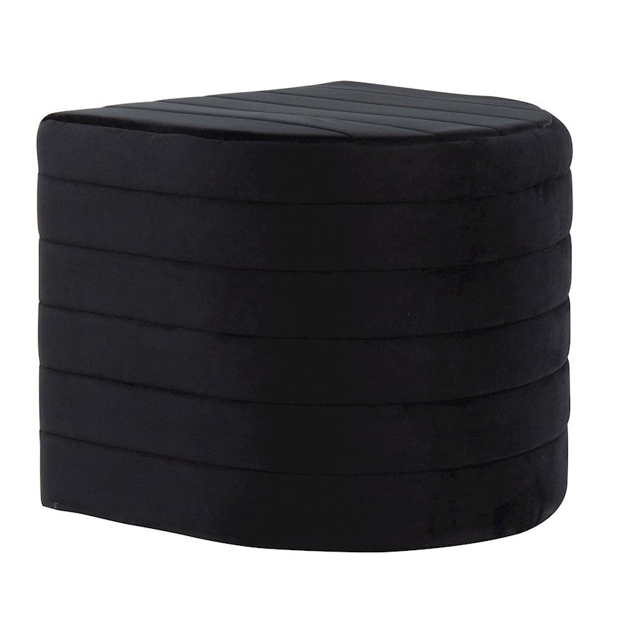 LumiSource Demi Ottoman in Black Velvet - OT-DEMIVBK