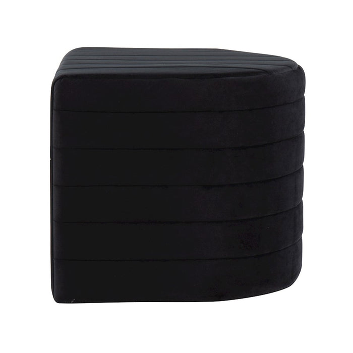 LumiSource Demi Ottoman in Black Velvet