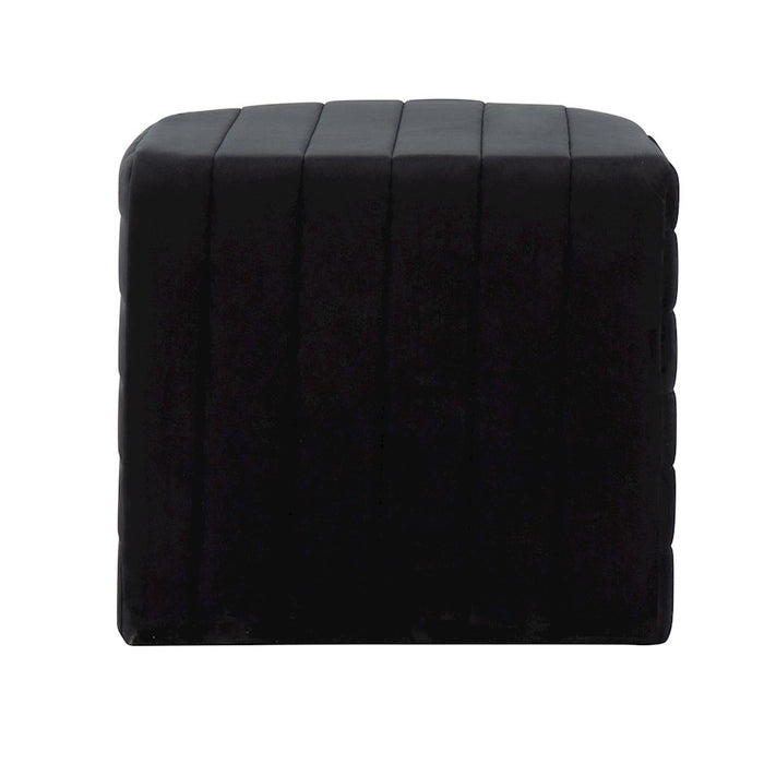 LumiSource Demi Ottoman in Black Velvet