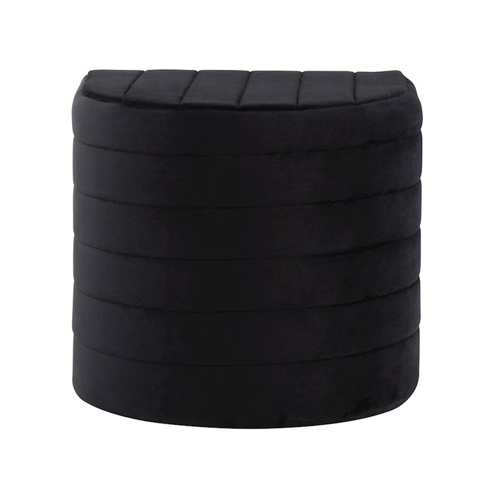 LumiSource Demi Ottoman in Black Velvet