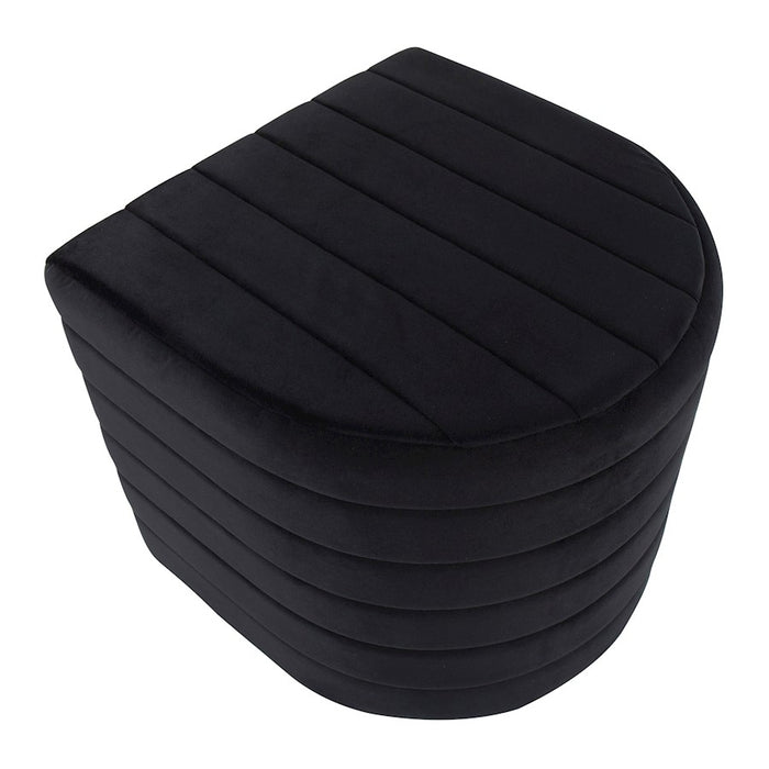 LumiSource Demi Ottoman in Black Velvet