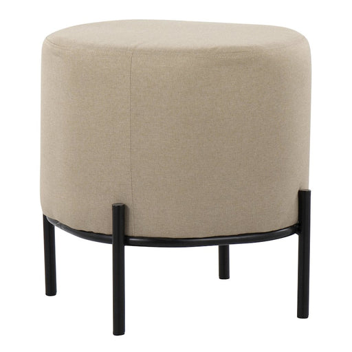 LumiSource Daniella Foot Stool in Black Metal/Beige Fabric - OT-DNLAFSBKBG