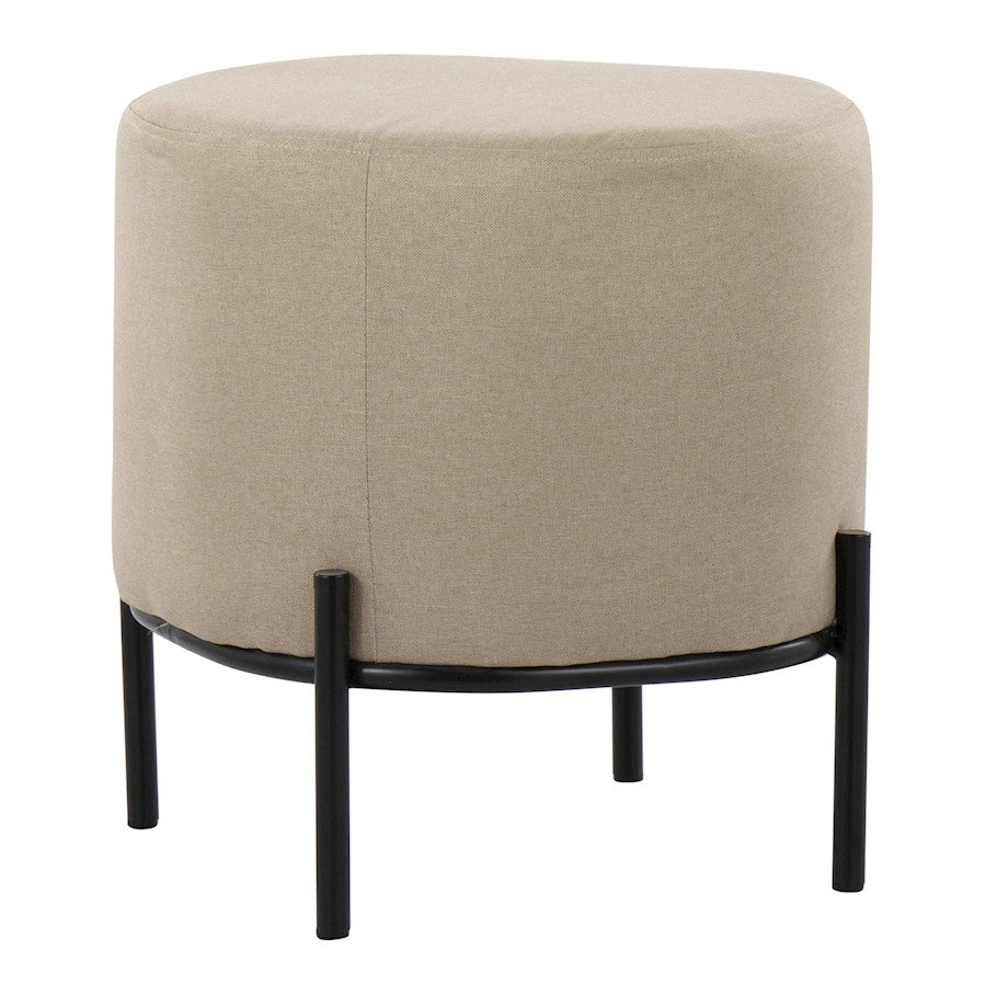 LumiSource Daniella Foot Stool in Black Metal/Beige Fabric - OT-DNLAFSBKBG