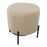 LumiSource Daniella Foot Stool in Black Metal/Beige Fabric