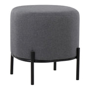 LumiSource Daniella Foot Stool in Black Metal/Grey Fabric - OT-DNLAFSBKGY