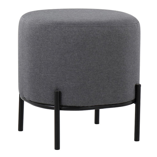 LumiSource Daniella Foot Stool in Black Metal/Grey Fabric - OT-DNLAFSBKGY