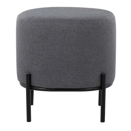 LumiSource Daniella Foot Stool in Black Metal/Grey Fabric