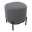 LumiSource Daniella Foot Stool in Black Metal/Grey Fabric