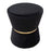LumiSource Gemma Ottoman in Black Velvet/Gold Metal