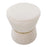 LumiSource Gemma Ottoman in Cream Velvet/Gold Metal