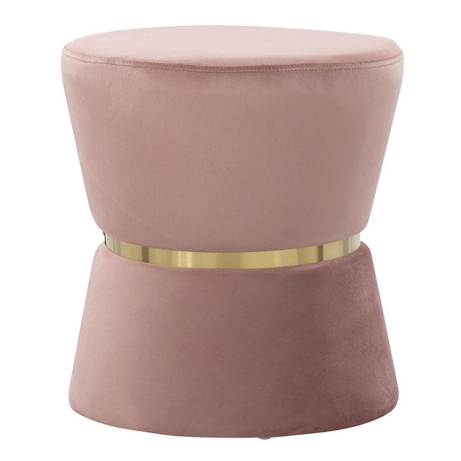 LumiSource Gemma Ottoman in Pink Velvet/Gold Metal - OT-GEMMAAUVPK