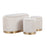 LumiSource Marla DLX Nesting Pleated Ottoman Set, Gold/Cream - OT-MARLADLXPLTVCR