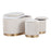 LumiSource Marla DLX Nesting Pleated Ottoman Set, Gold/Cream