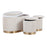 LumiSource Marla DLX Nesting Pleated Ottoman Set, Gold/Cream