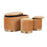 LumiSource Marla DLX Nesting Pleated Ottoman Set, Gold/Orange