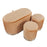 LumiSource Marla DLX Nesting Pleated Ottoman Set, Gold/Orange