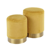 LumiSource Marla Nesting Ottoman Set in Yellow Plush Fabric - OT-MARLAPLSHY