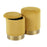 LumiSource Marla Nesting Ottoman Set in Yellow Plush Fabric