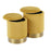 LumiSource Marla Nesting Ottoman Set in Yellow Plush Fabric