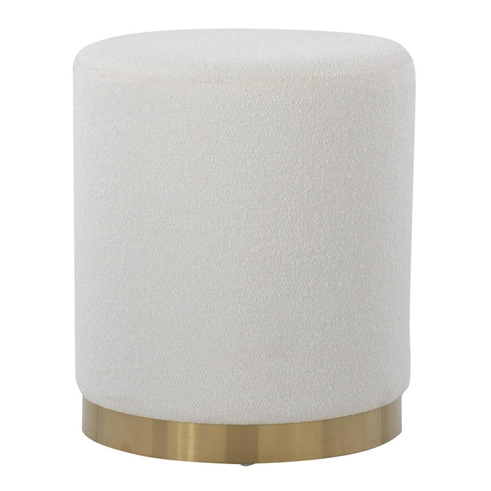 LumiSource Marla Ottoman in Gold Metal/Cream Textured Fabric - OT-MARLATXTCR