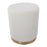 LumiSource Marla Ottoman in Gold Metal/Cream Textured Fabric