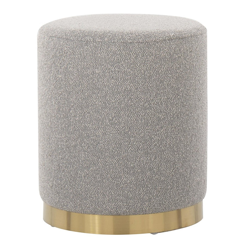 LumiSource Marla Ottoman, Gold Metal/Light Grey Textured Fabric - OT-MARLATXTLGY