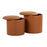LumiSource Maverick Nesting Ottoman Set, Camel PU