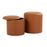 LumiSource Maverick Nesting Ottoman Set, Camel PU
