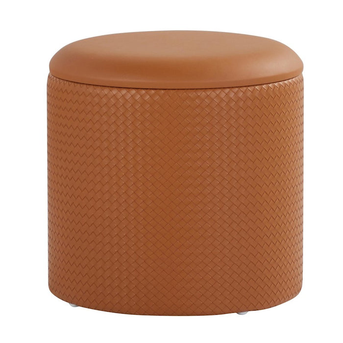 LumiSource Maverick Nesting Ottoman Set, Camel PU