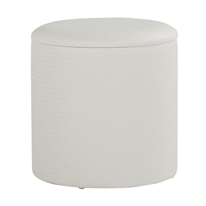 LumiSource Maverick Nesting Ottoman Set, Cream PU